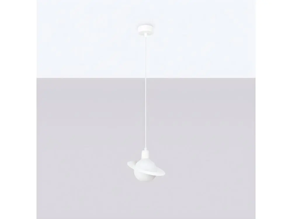 Pendentif novateur en acier - 1 sources lumineuses - L.20 x H.125 cm - blanc