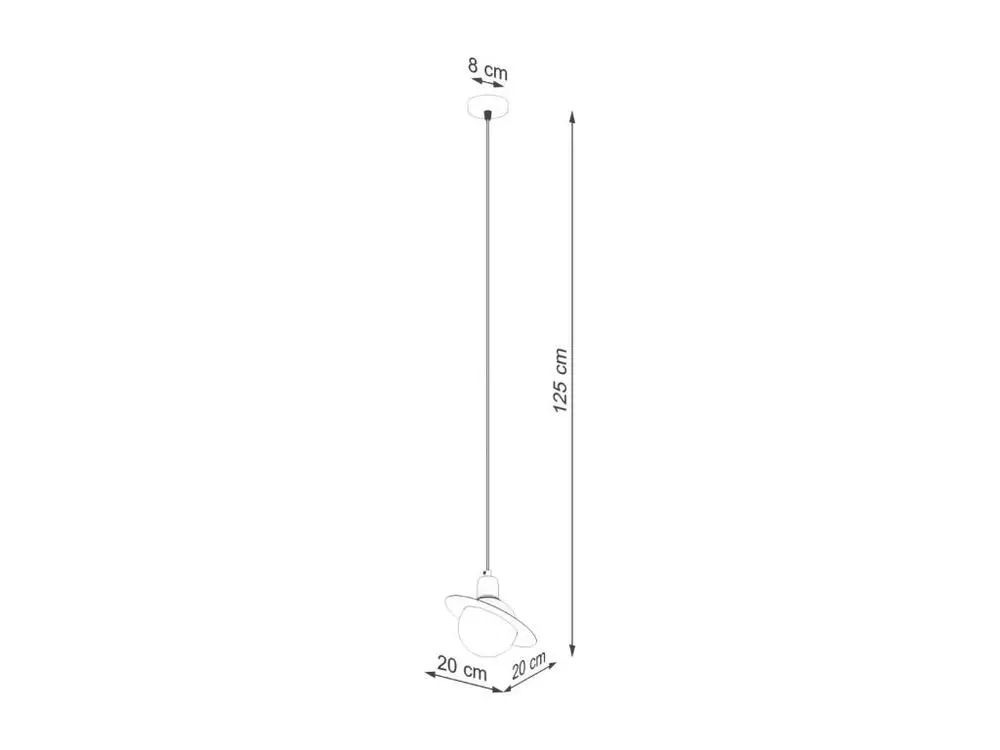 Pendentif novateur en acier - 1 sources lumineuses - L.20 x H.125 cm - blanc