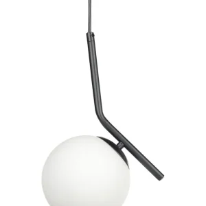 Plafonnier Design Moderne Lampe suspension en verre noire WAPITI