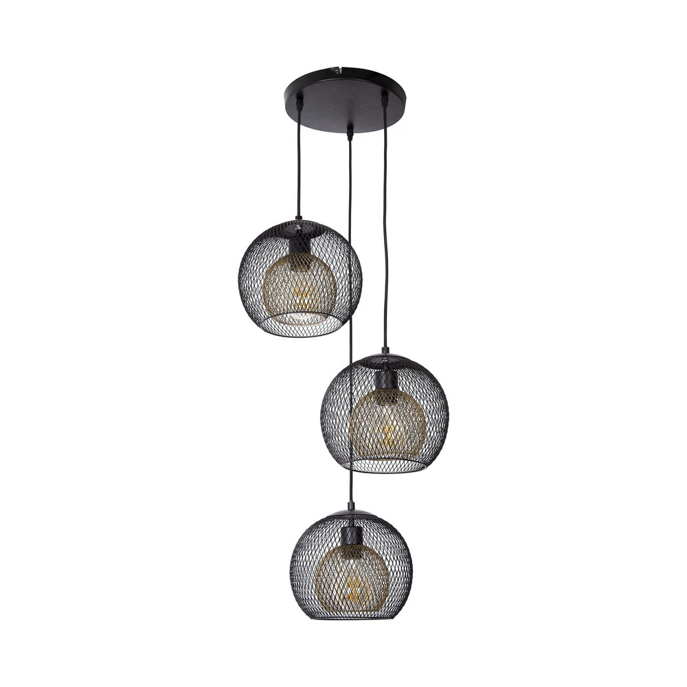 Plafonnier Design Moderne Suspension Selina jumeau abat-jour fil à 3 lampes