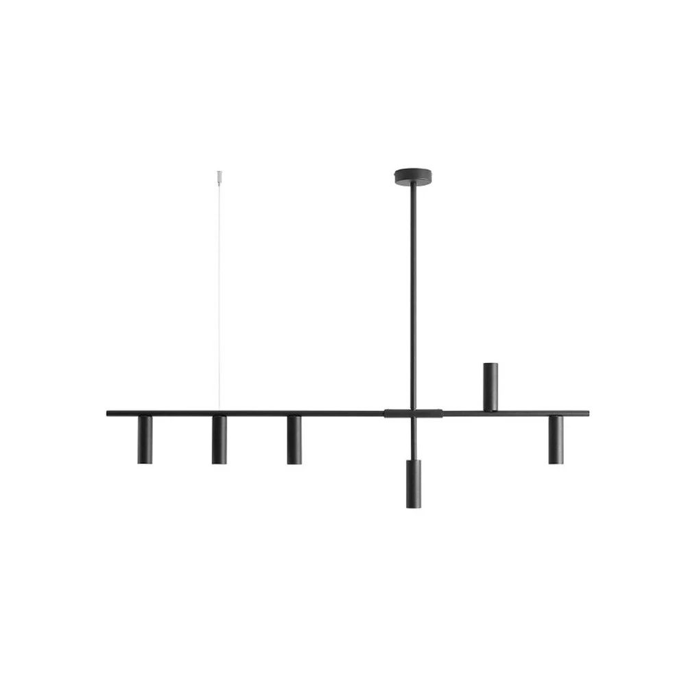 Plafonnier à lumière directionnelle Suspension Trevo 6 All Black, métal, noir, GU10