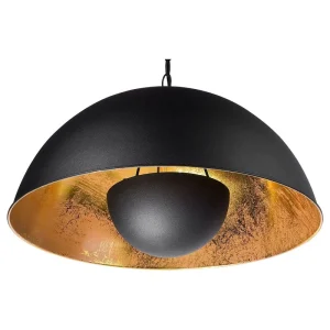 Plafonnier à montage sur rail Lampe suspension noire et dorée THAMES II