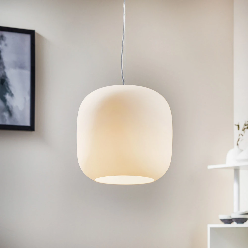 Plafonnier à suspension réglable Casablanca Murea Suspension fil à 1 lampe opale