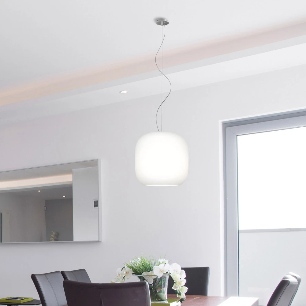Plafonnier à suspension réglable Casablanca Murea Suspension fil à 1 lampe opale