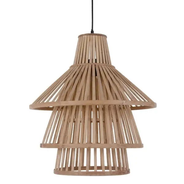 Plafonnier à suspension réglable Luminaire Suspendu Design Bali en Bambou | Élégance Naturelle pour vot