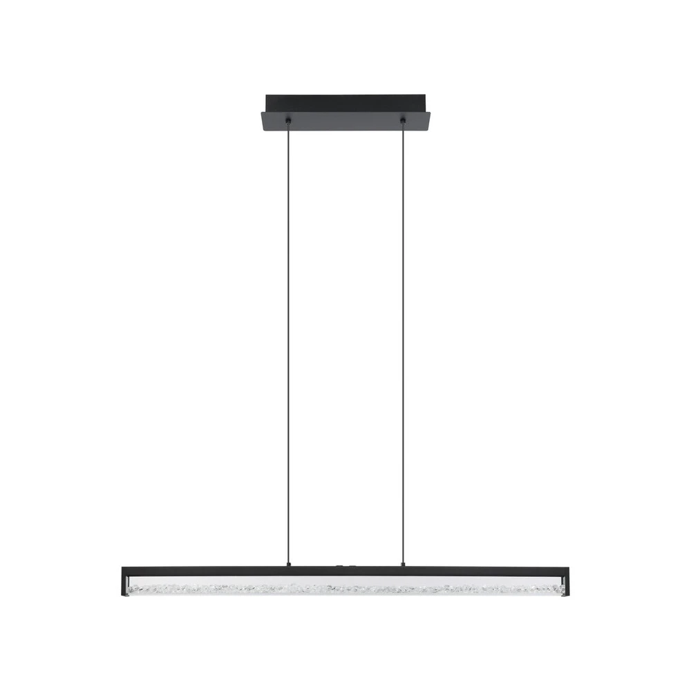 Plafonnier à suspension réglable Suspension LED Cardito tunable blanc pur 100 cm noire