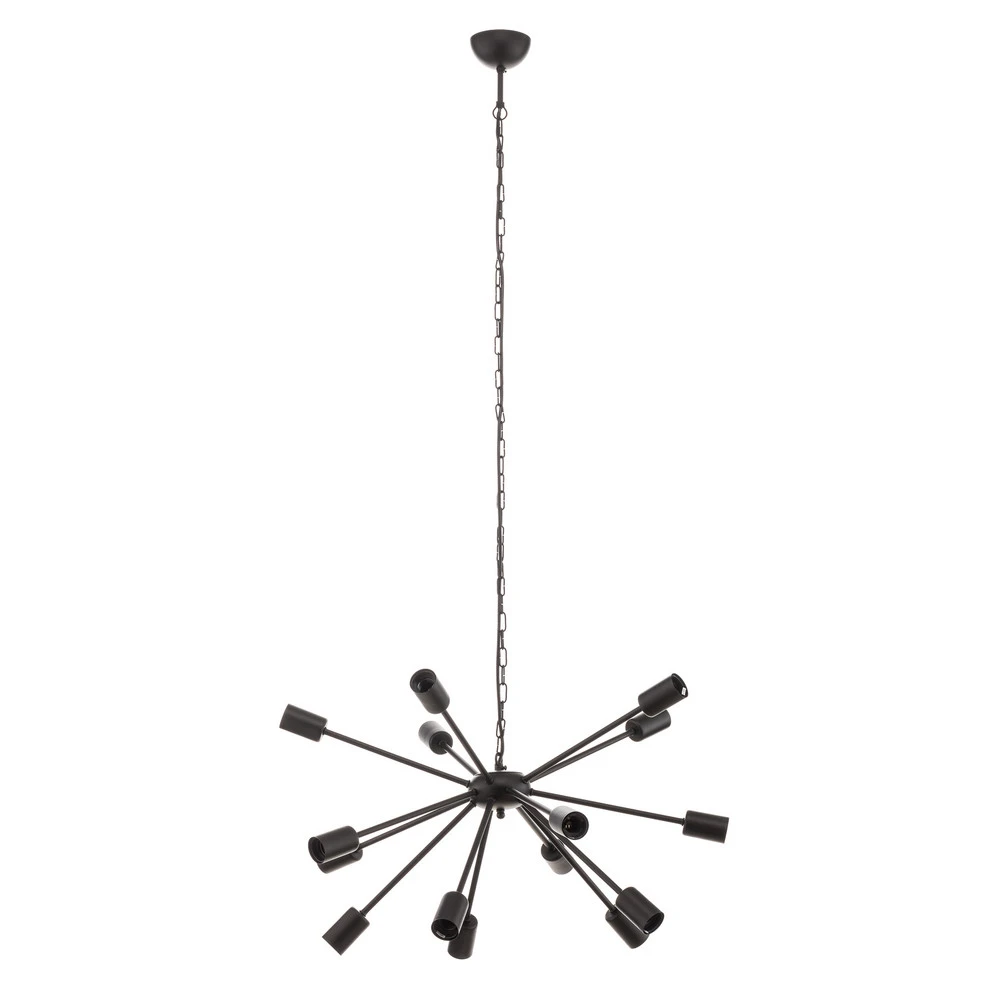 Plafonnier à suspension réglable Suspension Rod Black XV, noire, à 15 lampes
