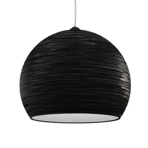 Plaque de plafond LED FOCUS Suspension, 1X E27, max 42W, métal, noir brillant/blanc, D.50cm