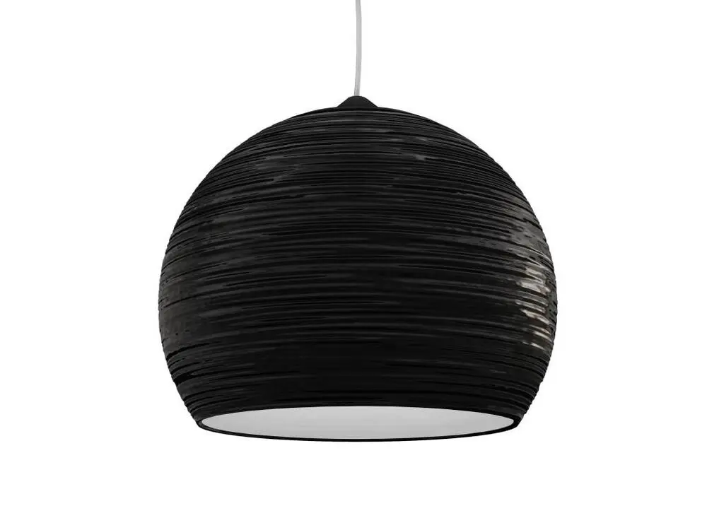 Plaque de plafond LED FOCUS Suspension, 1X E27, max 42W, métal, noir brillant/blanc, D.50cm