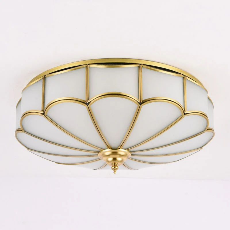 Plaque de plafond LED Plafonnier festonné minimaliste en verre blanc, luminaire encastré