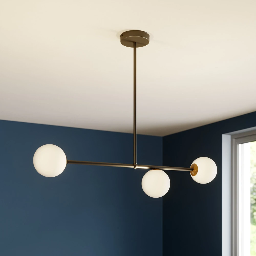 Plaque de plafond LED Suspension Gama 3 à 3 lampes, noir