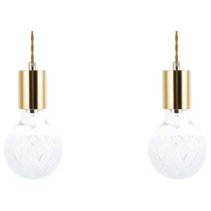 Set de 2 lampes suspensions dorées ANZA | 4000K | lumière neutre