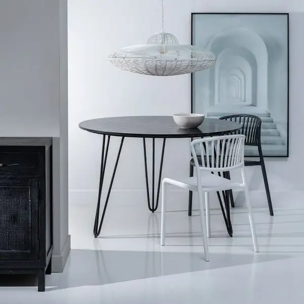 Suspended Luminaire Contemporary Design "UFO" Blanc pur Metal