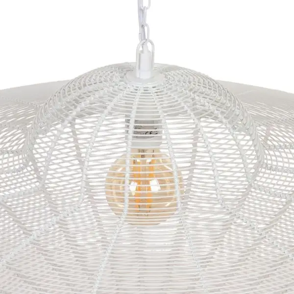 Suspended Luminaire Contemporary Design "UFO" Blanc pur Metal
