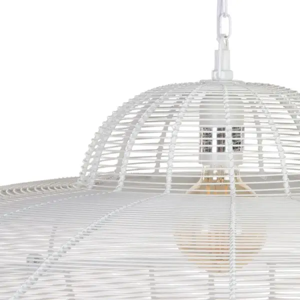 Suspended Luminaire Contemporary Design "UFO" Blanc pur Metal