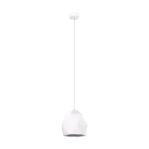 Suspension actuel en céramique - 1 sources lumineuses - L.20 x H.125 cm - blanc