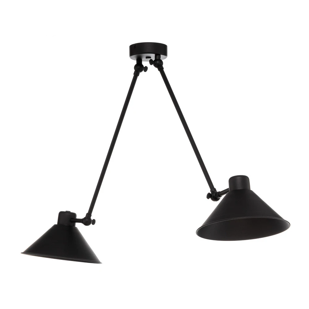 Suspension Alan, mobile, noire, à 2 lampes IP44 pour salle de bain