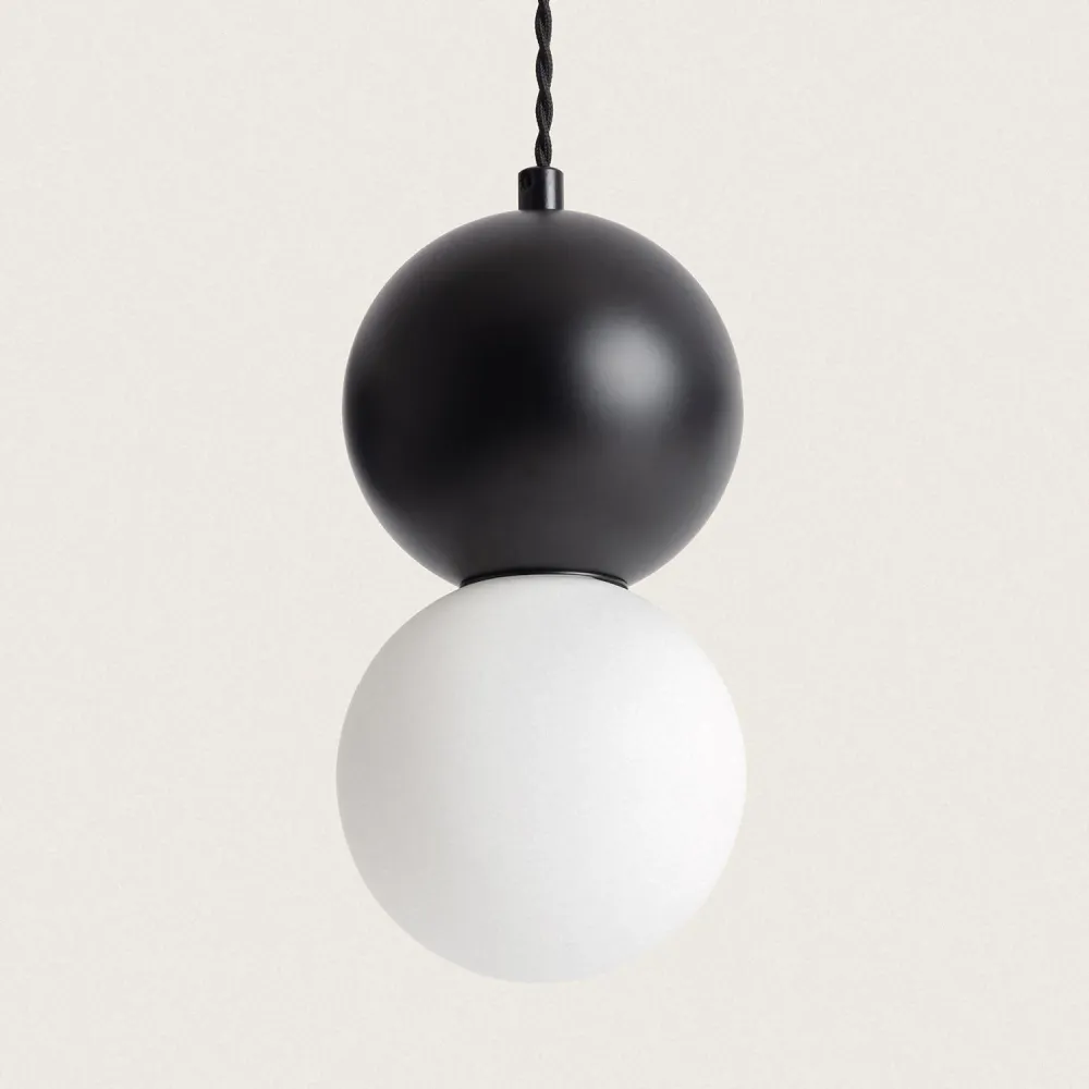 Suspension Apolo en verre et métal avec éclairage LED IP44 pour salle de bain