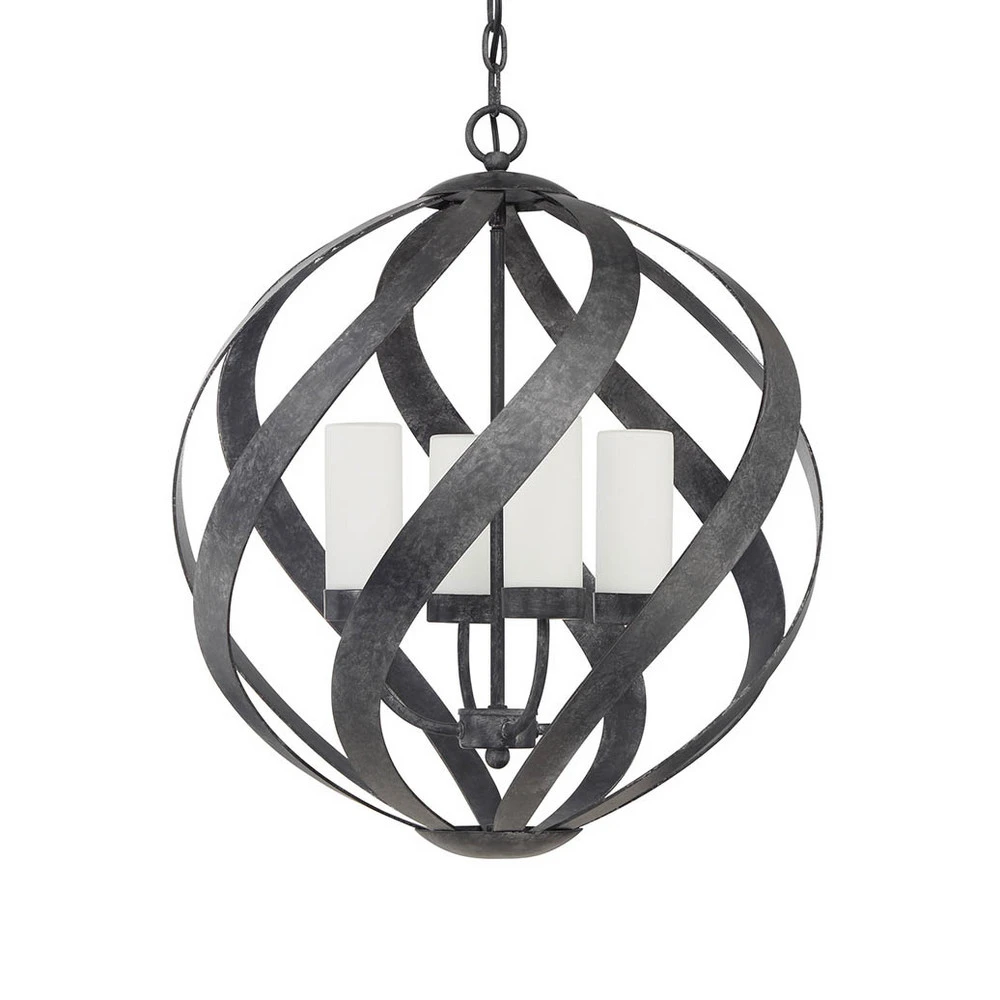 Suspension Blacksmith noire/blanche Ø 50,1 cm Design minimaliste