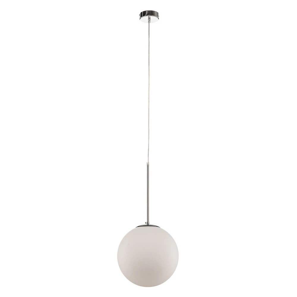 Suspension Bosso à 1 lampe, blanche/chromée 30 cm pour plafonds suspendus