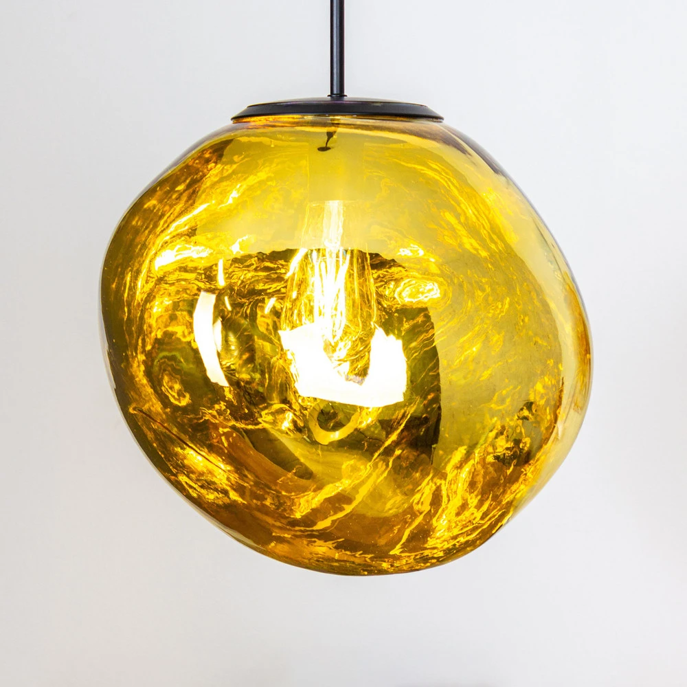 Suspension Canopus, doré, Ø 36 cm, verre, E27 IP44 pour salle de bain