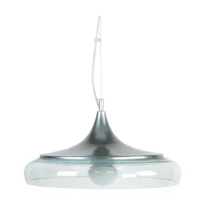 Suspension cone dôme aluminium verre translucide 90 cm.