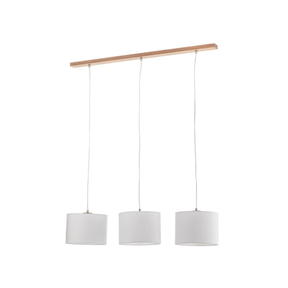 Suspension Corralee blanche à 3 lampes à fixation clip