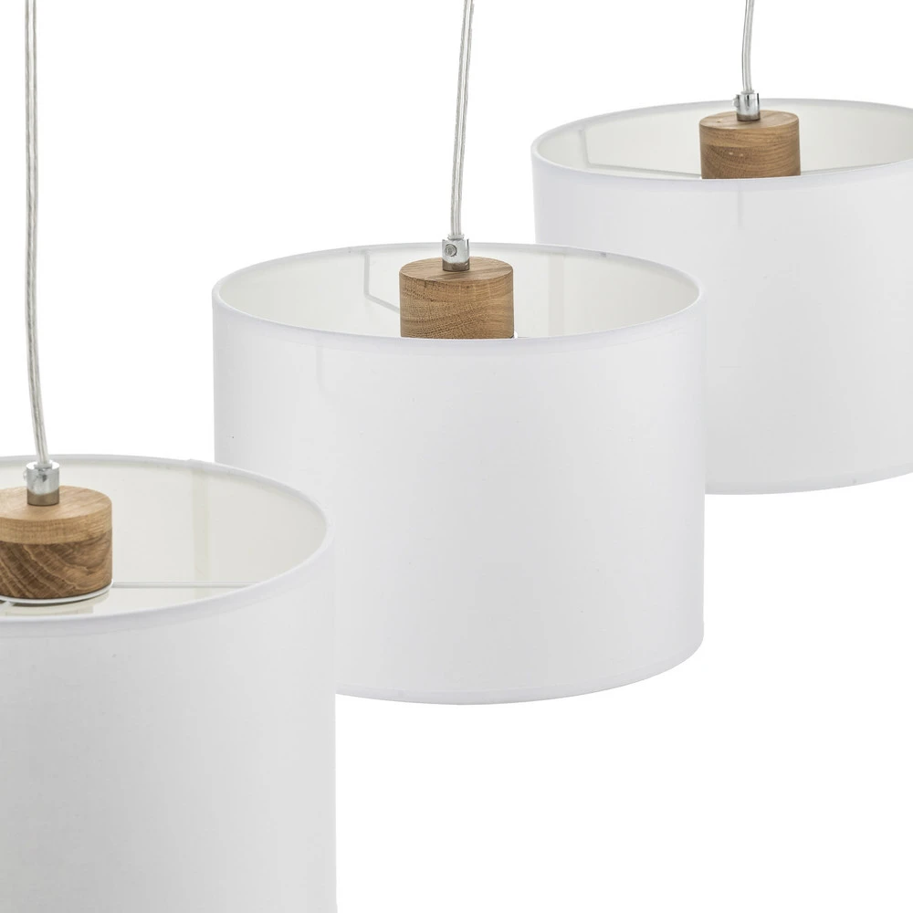 Suspension Corralee blanche à 3 lampes à fixation clip