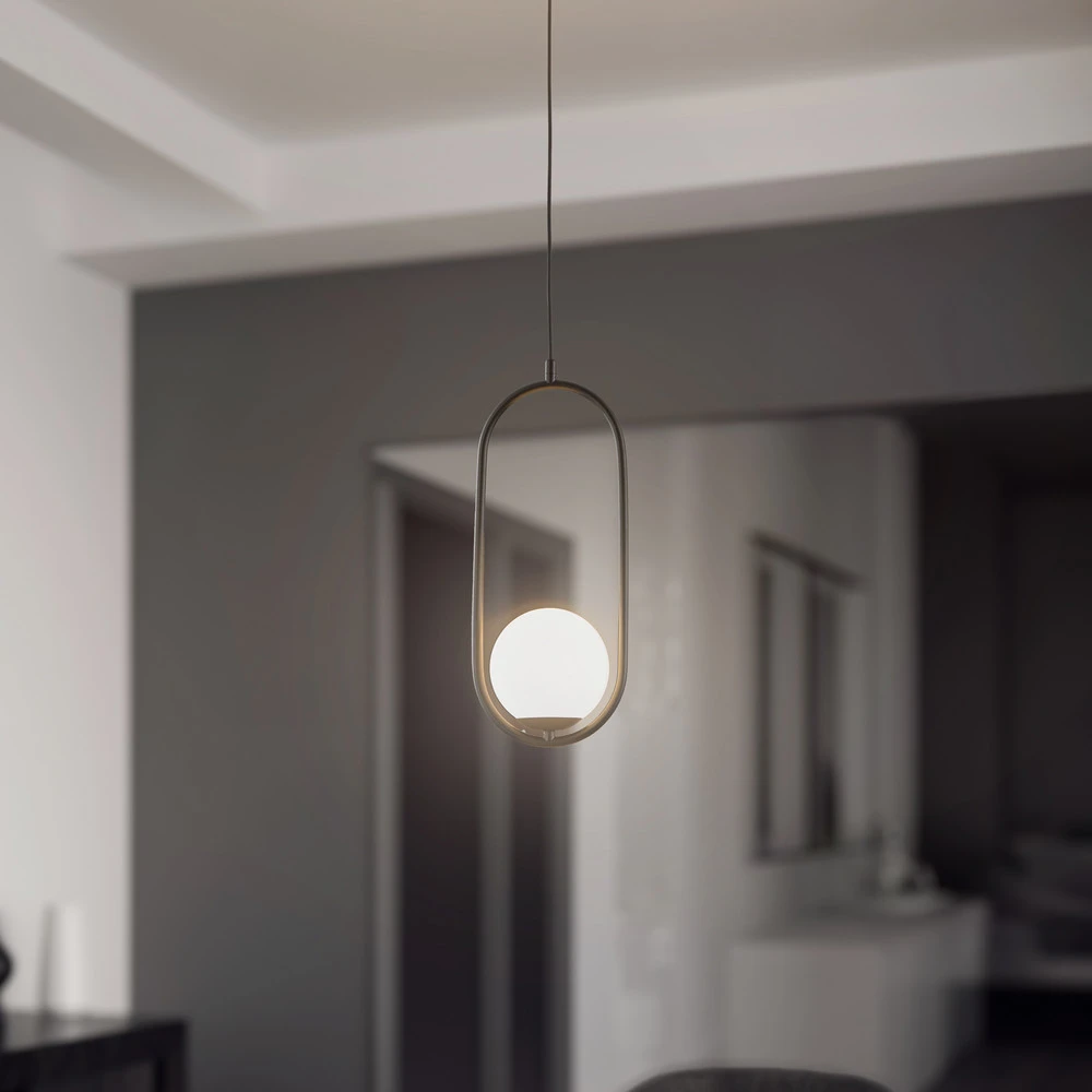 Suspension Dione, à 1 lampe, noir/blanc (Carré 30x30cm)