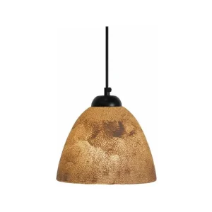 Suspension dôme verre marron 80 cm. | Garantie 2 Ans