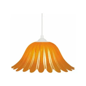 Suspension dôme verre, orange 70 cm. Design minimaliste