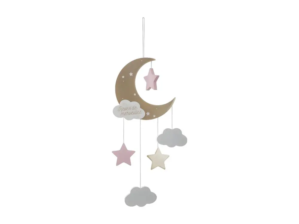 Suspension Enfant "Lune" 43cm Multicolore avec LED intégrée non remplaçable