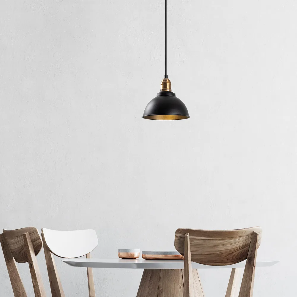 Suspension Escus Ø21cm Métal Noir et Or antique | Garantie 2 Ans