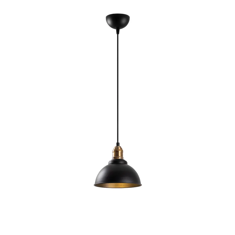 Suspension Escus Ø21cm Métal Noir et Or antique | Garantie 2 Ans