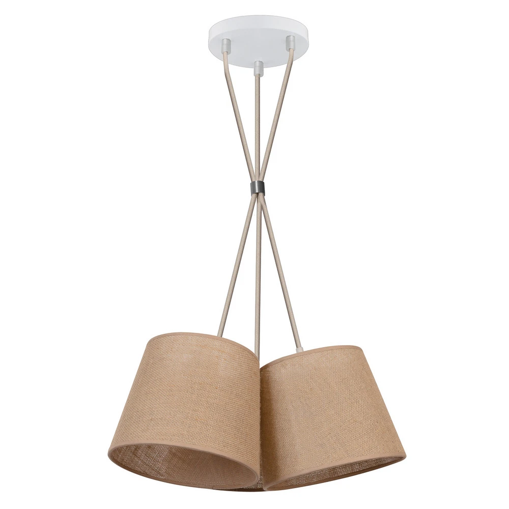 Suspension Jute brun nature 3 l, Ø abat-jour 24cm | Garantie 2 Ans