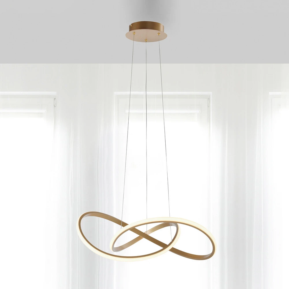 Suspension LED Maria, 3-step-dim, laiton | 4000K | lumière neutre