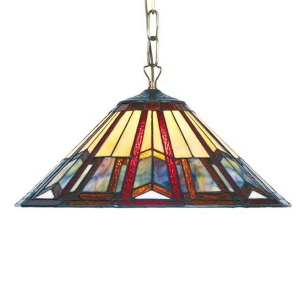 Suspension LILLIE style Tiffany 1 x E27 (Carré 30x30cm)