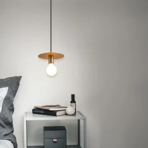 Suspension, lustre en métal art déco - D. 20 x H180 cm - Doré - BURNABY IP44 pour salle de bain