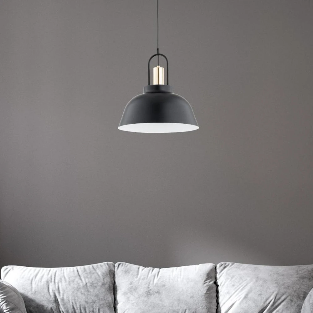 Suspension Mirave, noir / doré, Ø 39,5 cm, métal avec fixation réglable