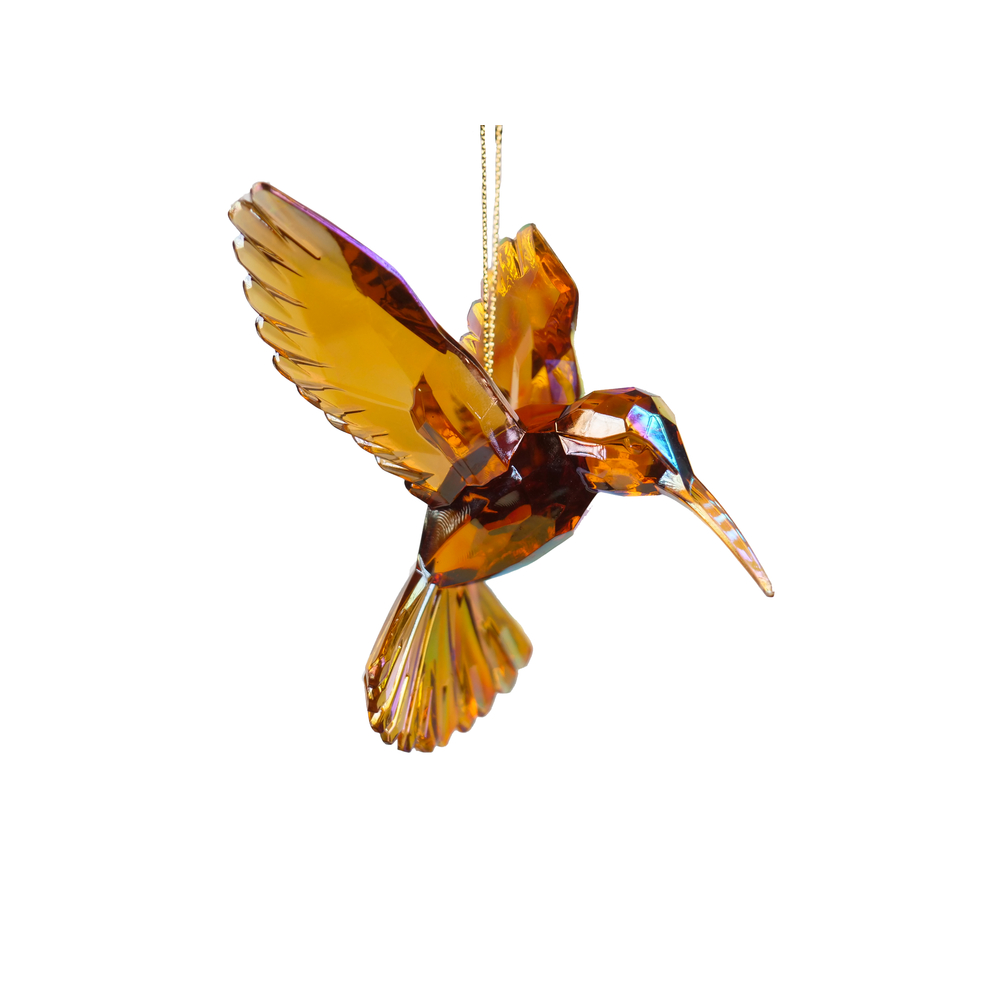 Suspension de Noël : minuscule colibri brun - H.10cm avec fixation réglable