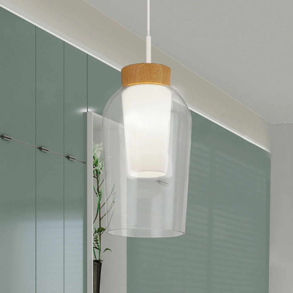 Suspension Nora, à 1 lampe, blanc, translucide, verre