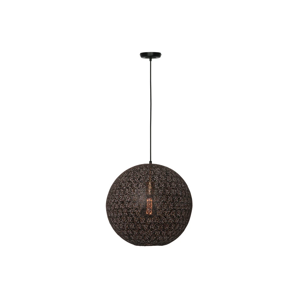 Suspension Oronero, Ø 40 cm, noir/or, métal en acrylique dépoli