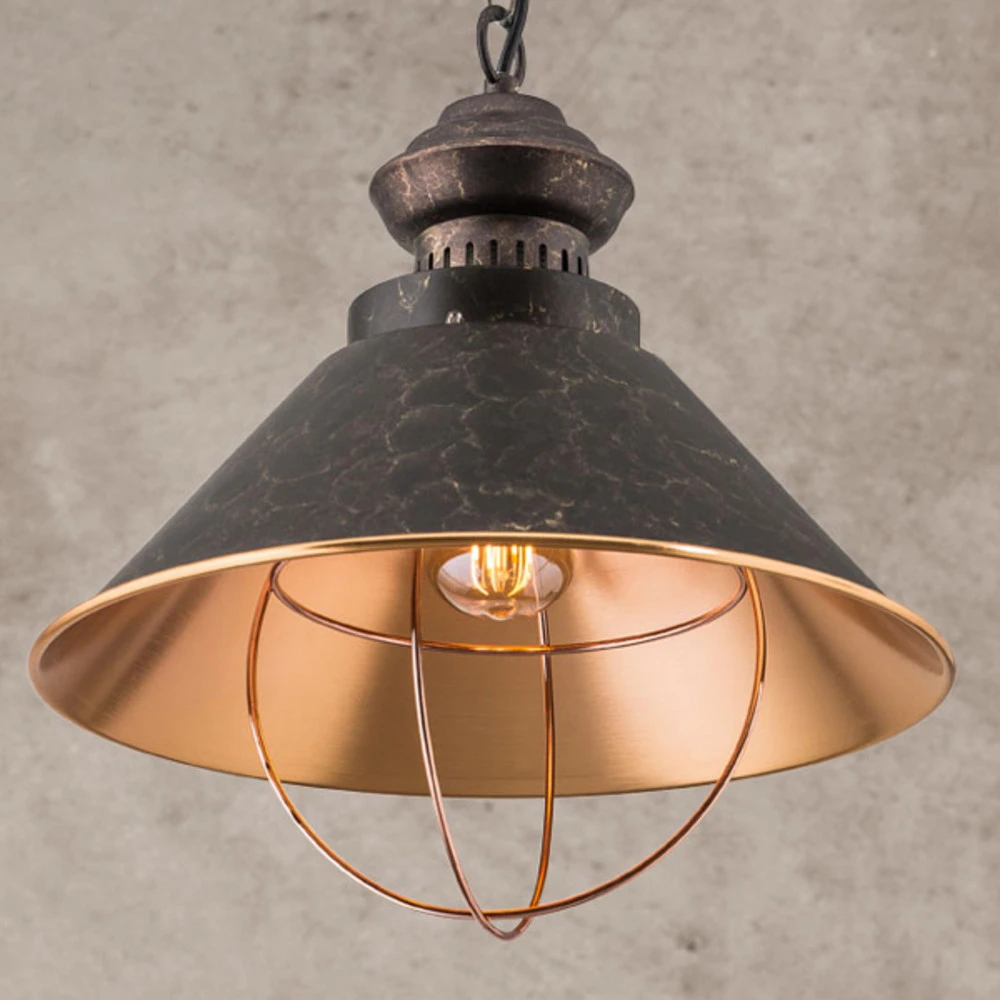 Suspension rustique Shanta, à une lampe - Installation Facile