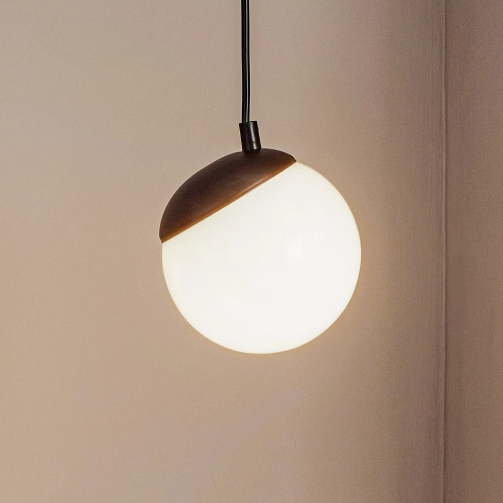 Suspension Sfera 1 lampe verre, métal noir avec fixation réglable