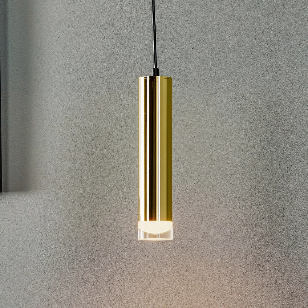 Suspension Shine, à une lampe, dorée avec LED intégrée non remplaçable