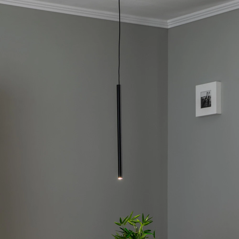 Suspension Sid, à 1 lampe, noir IP44 pour salle de bain