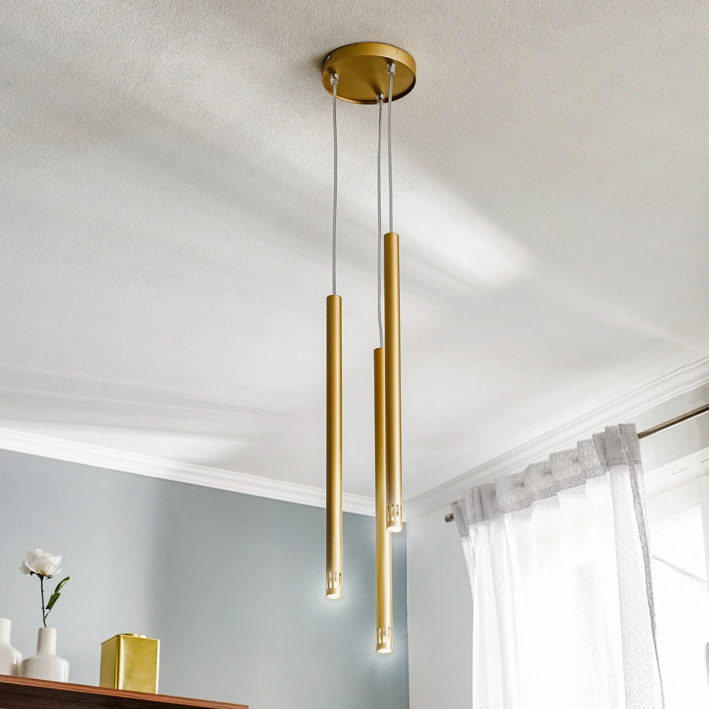 Suspension Sopel Laser à 3 lampes, doré | 4000K | lumière neutre