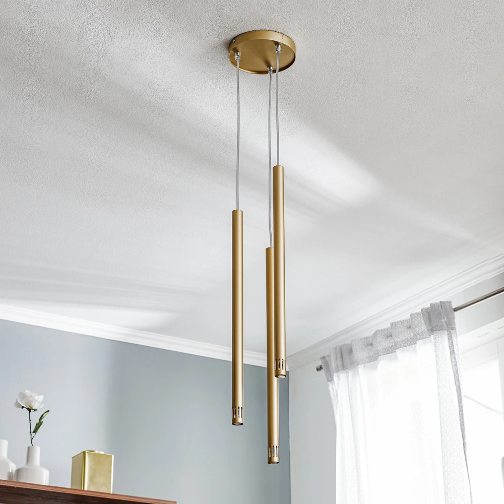 Suspension Sopel Laser à 3 lampes, doré | 4000K | lumière neutre