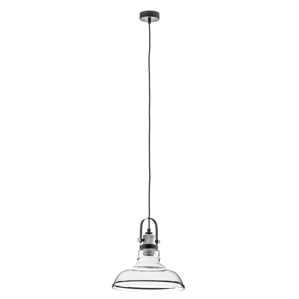 Suspension Teo avec abat-jour en verre, chromée Sans outil d'installation