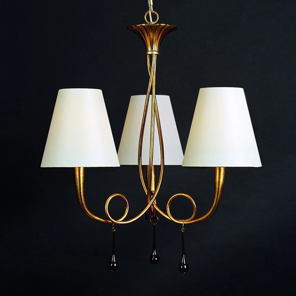 Suspension en tissu Paola à 3 lampes IP44 pour salle de bain